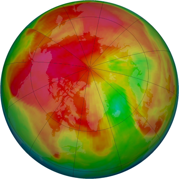 Arctic ozone map for 14 March 1980